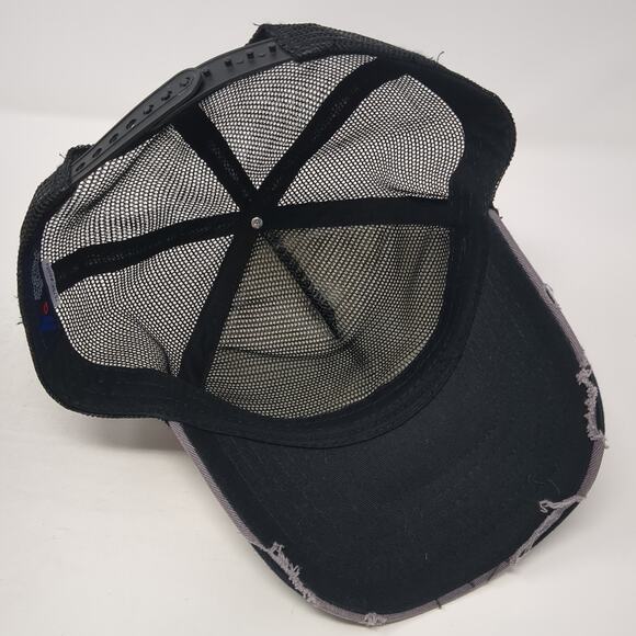 Huskies Snapback Trucker Hat Gray One Size Adjustable Distressed Mesh Back Ha - Picture 7 of 9